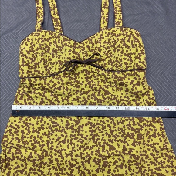 R&K Originals Sundress Sleeveless Spaghetti Strap Mini Green & Brown Size 6P - Picture 2 of 8